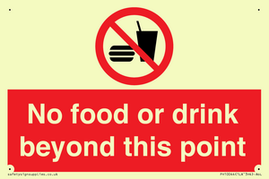 No food or drink beyond this point